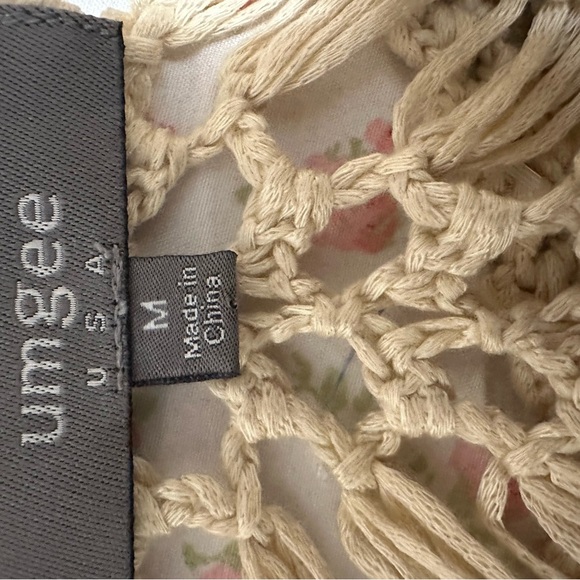 Umgee Crochet Tunic / Cover-Up Coverup BOHO size M - Picture 3 of 8